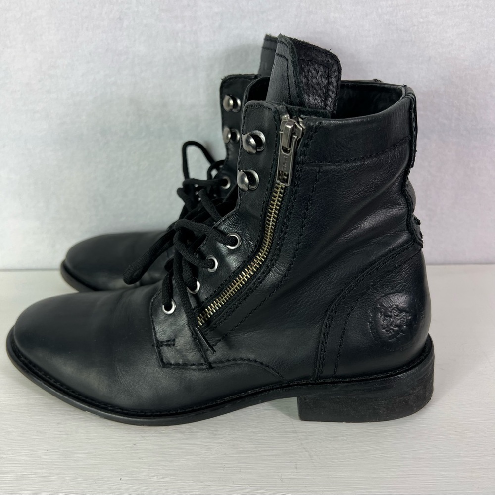Diesel Black Combat Moto Leather Biker-core Boots US 9  Euro 41